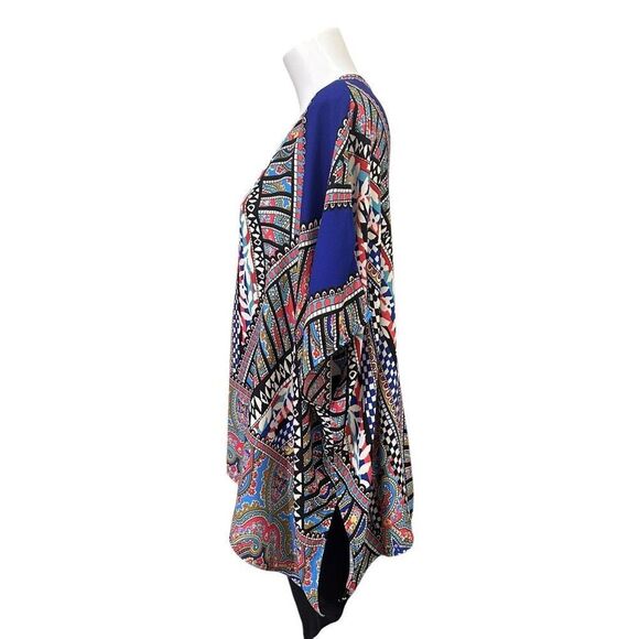 RED Saks Fifth Avenue Ikat Open Kimono Cardigan Lightweight Oversized XS - Picture 4 of 7